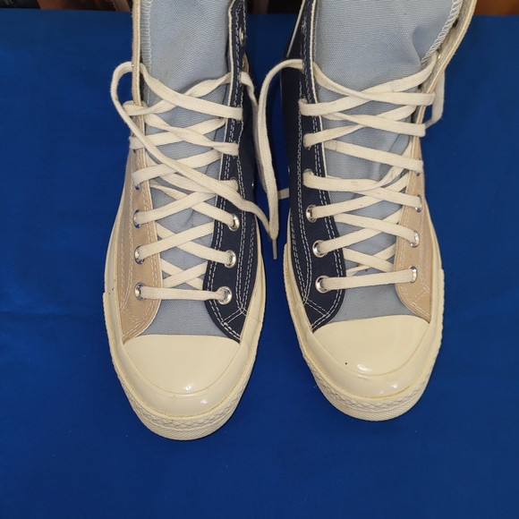 Converse Shoes, Converse Chuck 70 Tri-Panel Men Sz 8.5 Navy Blue Oat Milk Cream - Picture 7 of 11